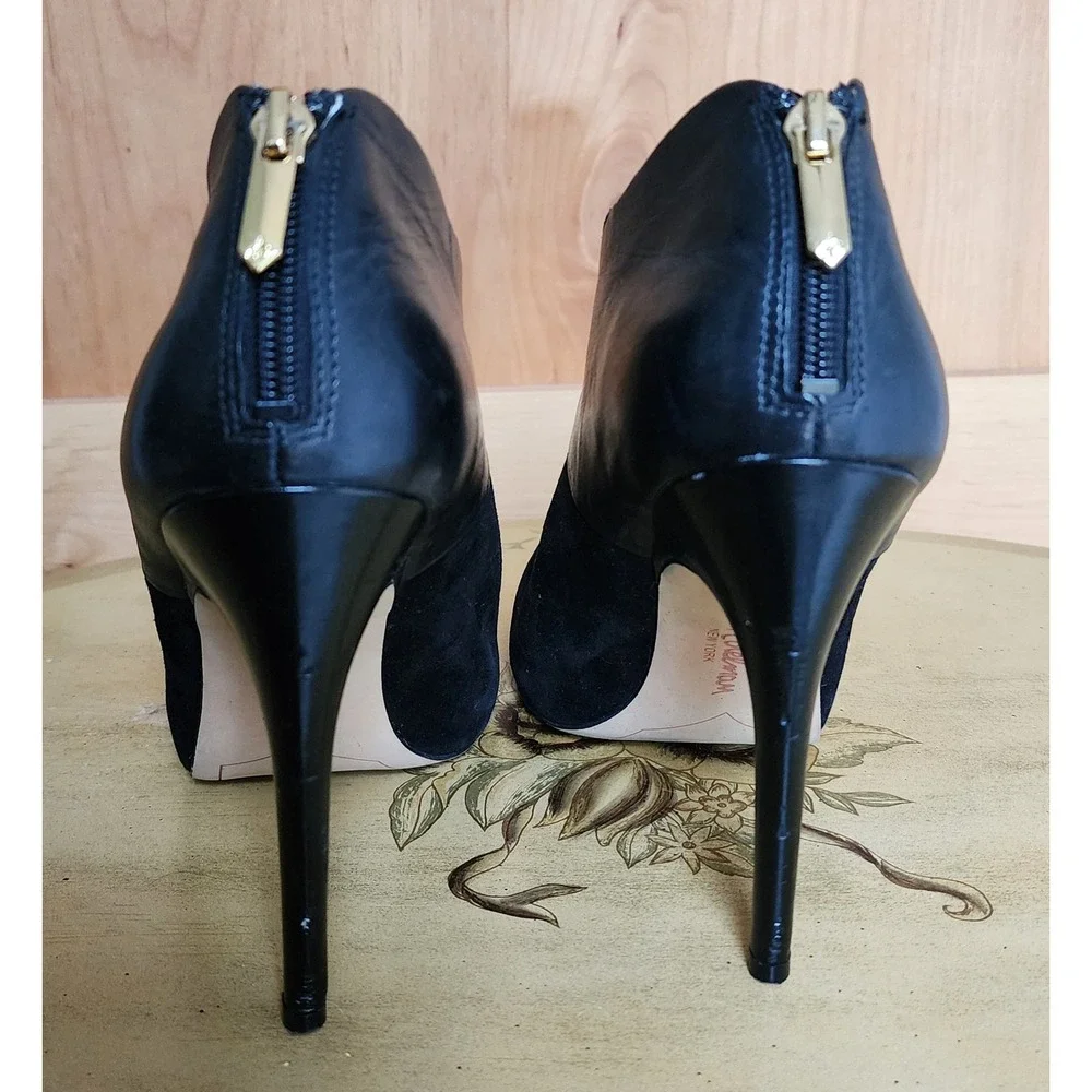 Sam Edelman US 8.5 Black Suede Leather Stiletto Ankle Booties‎ Pointed Toe